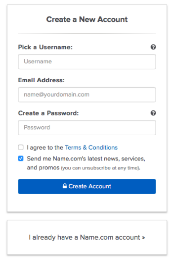 Create new account