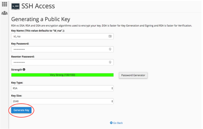 Generate the key